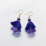Shades of Purple Tassel Earrings - Image 2