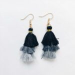 Shades of Black Tassel Earrings - Image 2