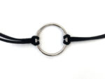 Silver Circle Leather Wrap Choker - Image 2