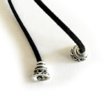 Leather Wrap Choker with Silver Boho Metal Detail