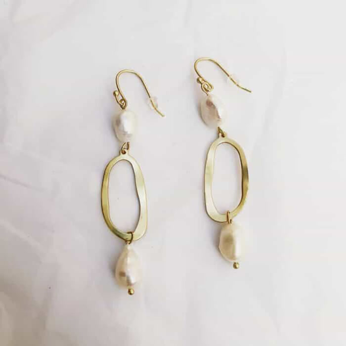 Pearl Drop Earrings - Image 3