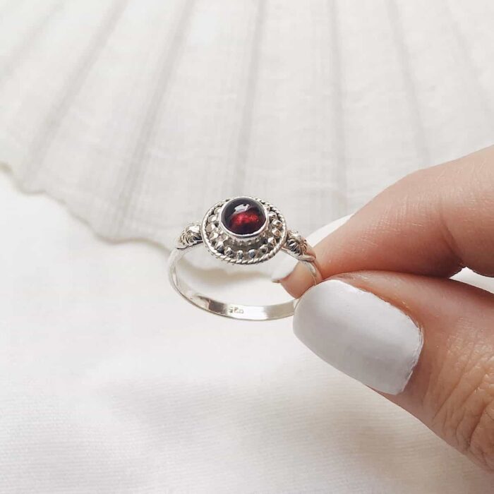 Sterling Silver Garnet Ring - Image 2