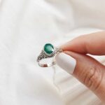Sterling Silver Green Gemstone Ring - Image 2
