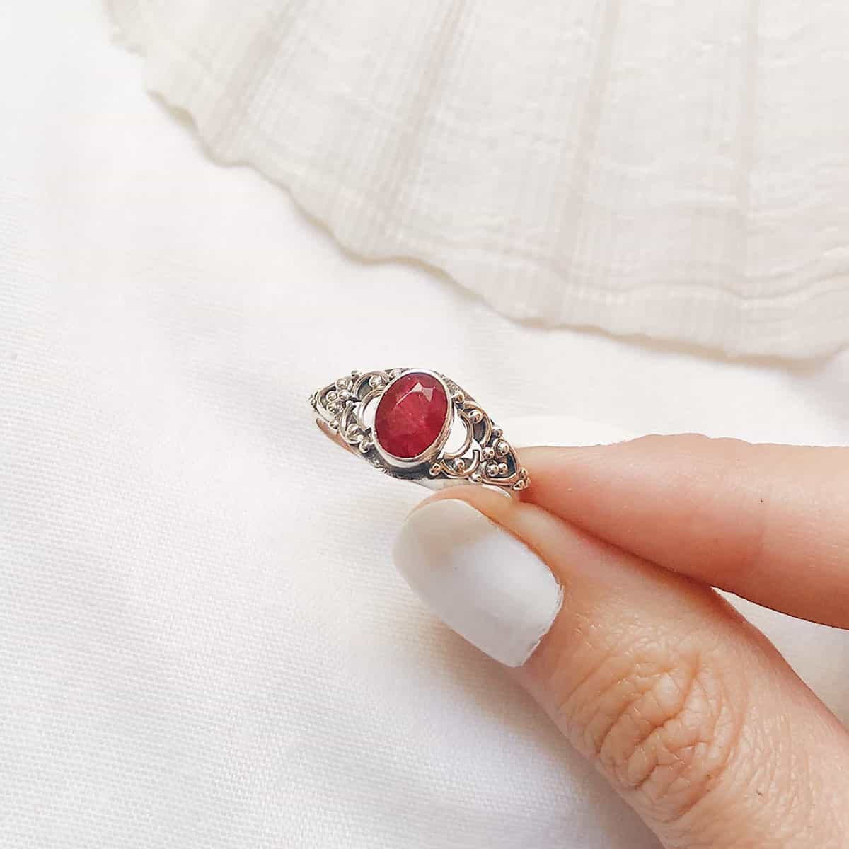 Red Pink Topaz Ring1 Sterling Silver Red-Pink Topaz Ring - Image 1