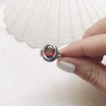 Sterling Silver Garnet Ring - Size 6.5