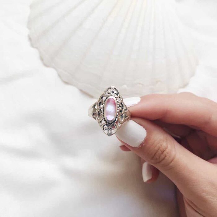 Sterling Silver Mother Of Pearl Rings (Different Sizes) - Image 3