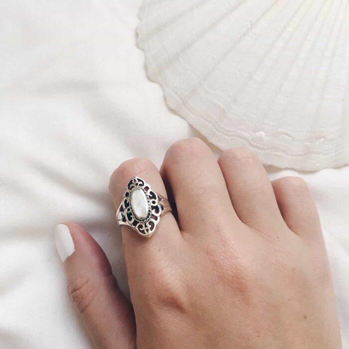 Sterling Silver Mother Of Pearl Rings (Different Sizes) - Image 4