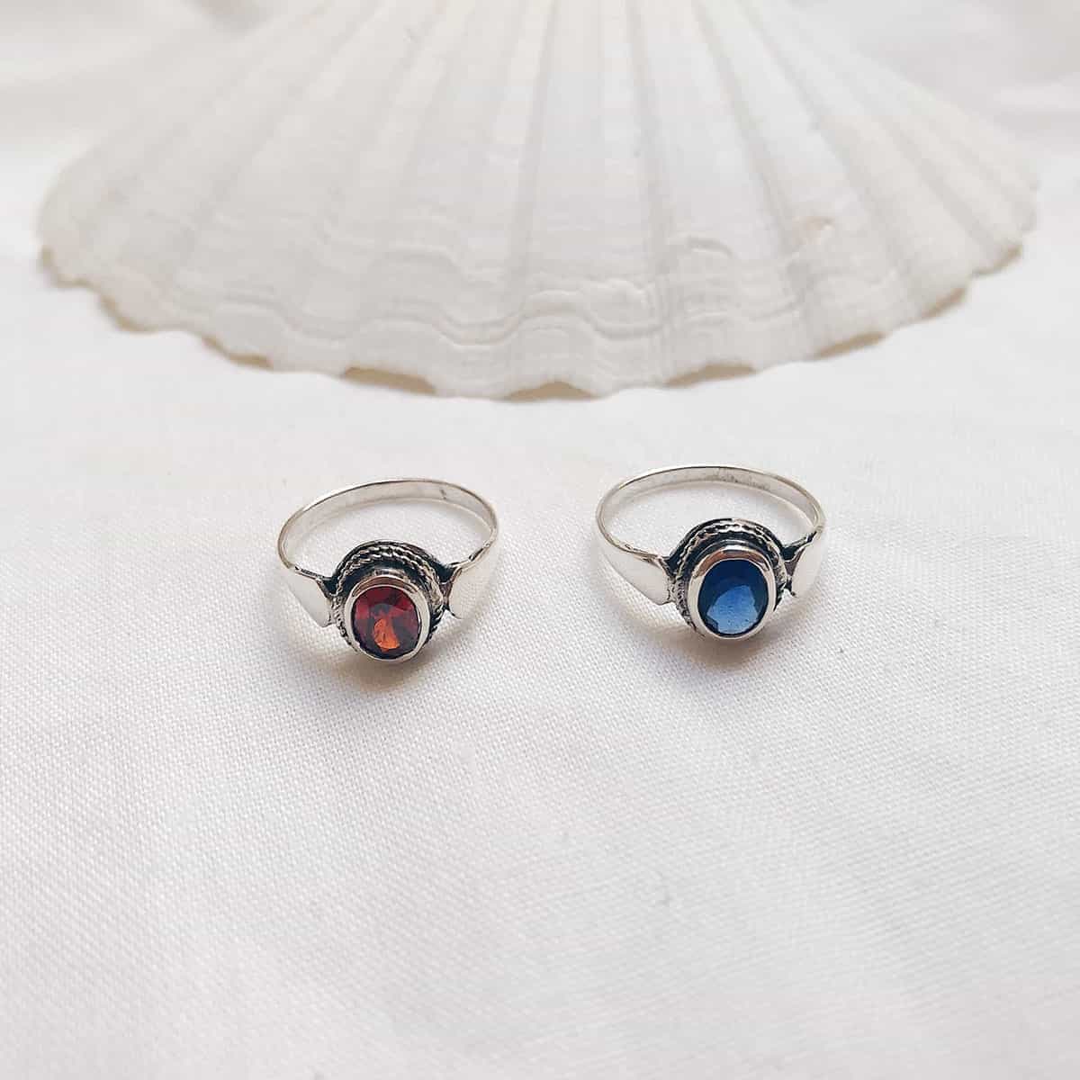 sterling-silver-rings Sterling Silver Gemstone Rings (Different Sizes) - Image 1