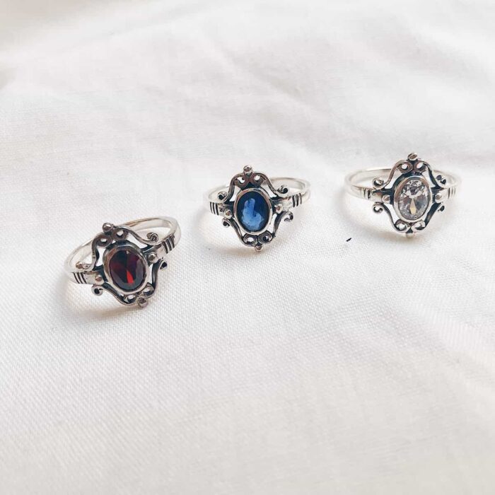 Sterling Silver Gemstone Rings (Different Sizes) - Image 2