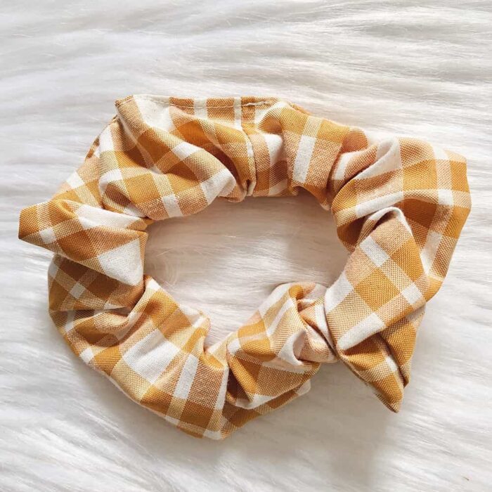 Mustard Gingham Scrunchy - Image 2