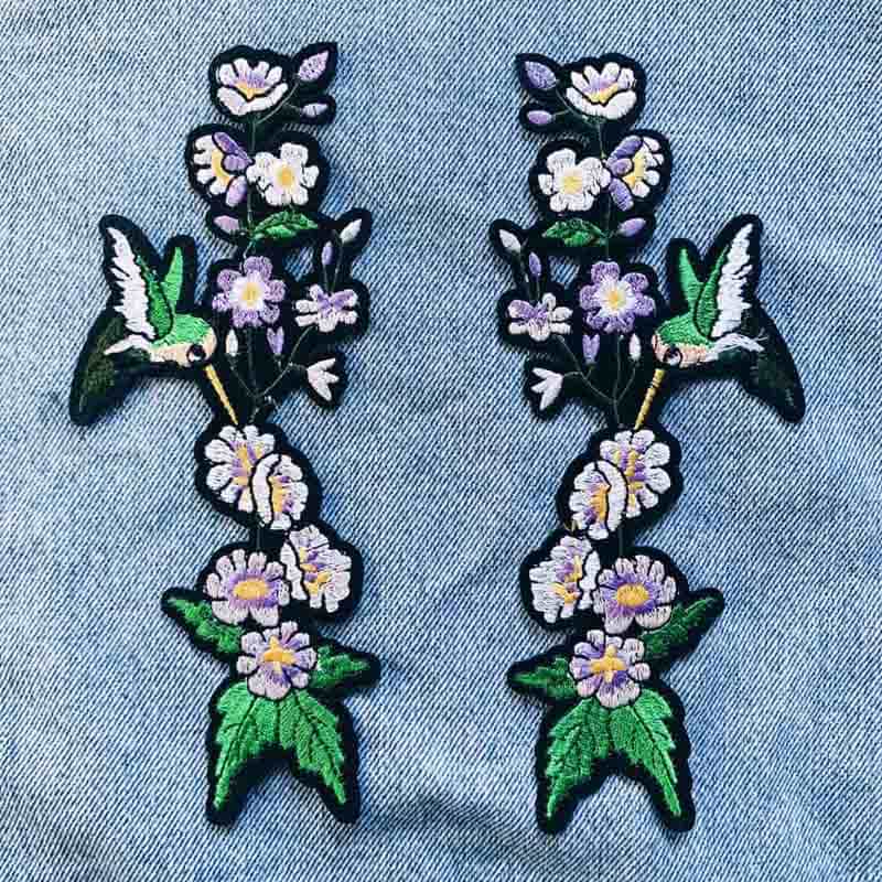 HUMMING BIRD BIG Big Double Floral Patch - Image 1