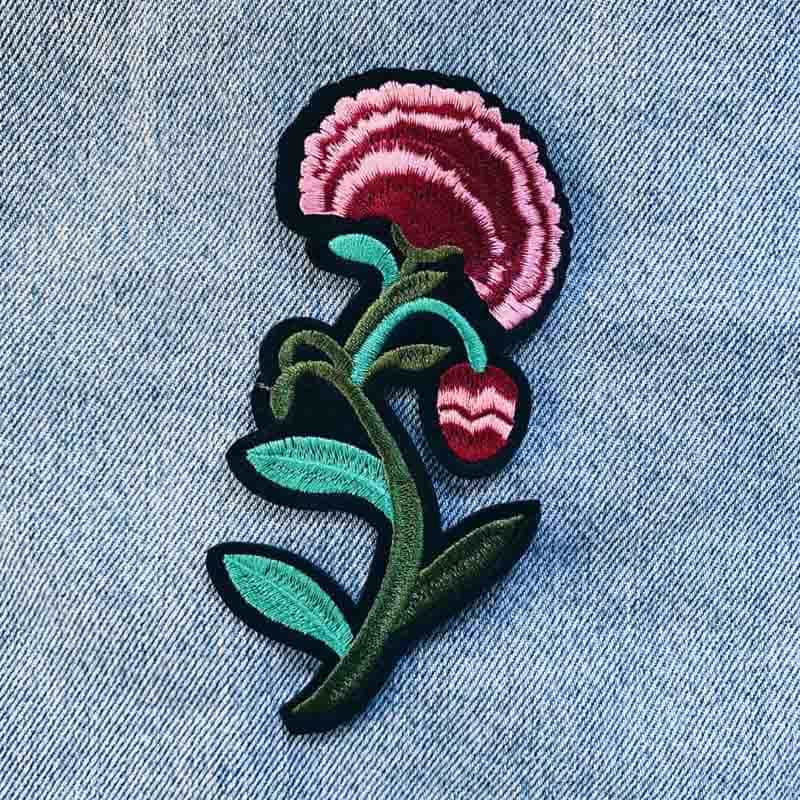 MAROON AND PINK FLOWER Big Floral Patch (Maroon) - Image 1