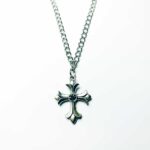 Cross with Black Diamanté Necklace