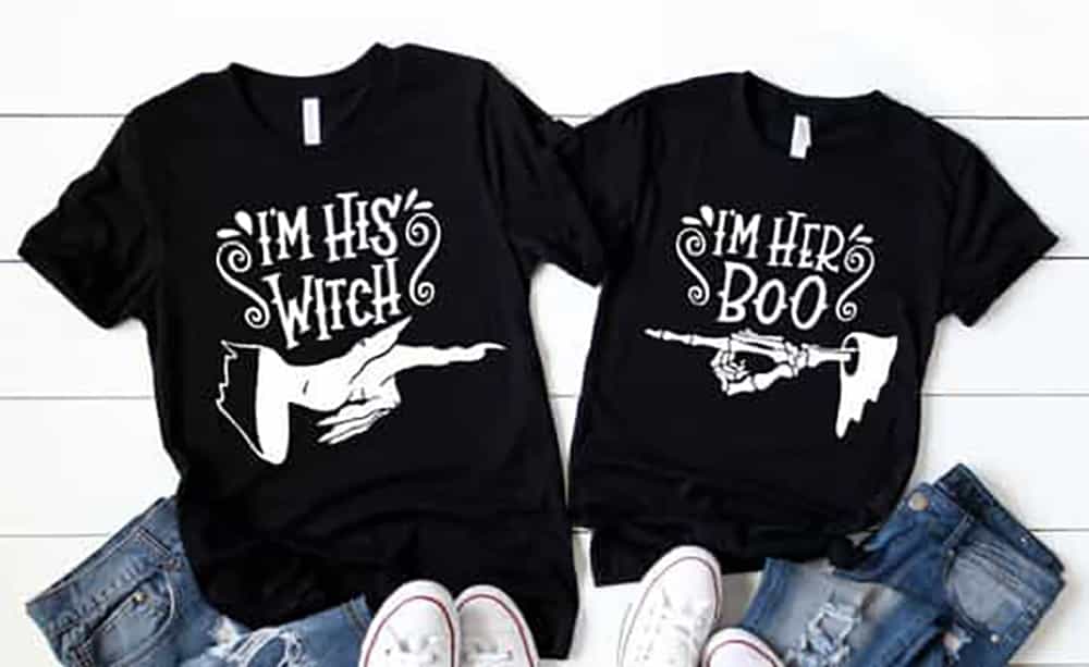 his and hers 3 Witch & Boo T-Shirts - Image 1