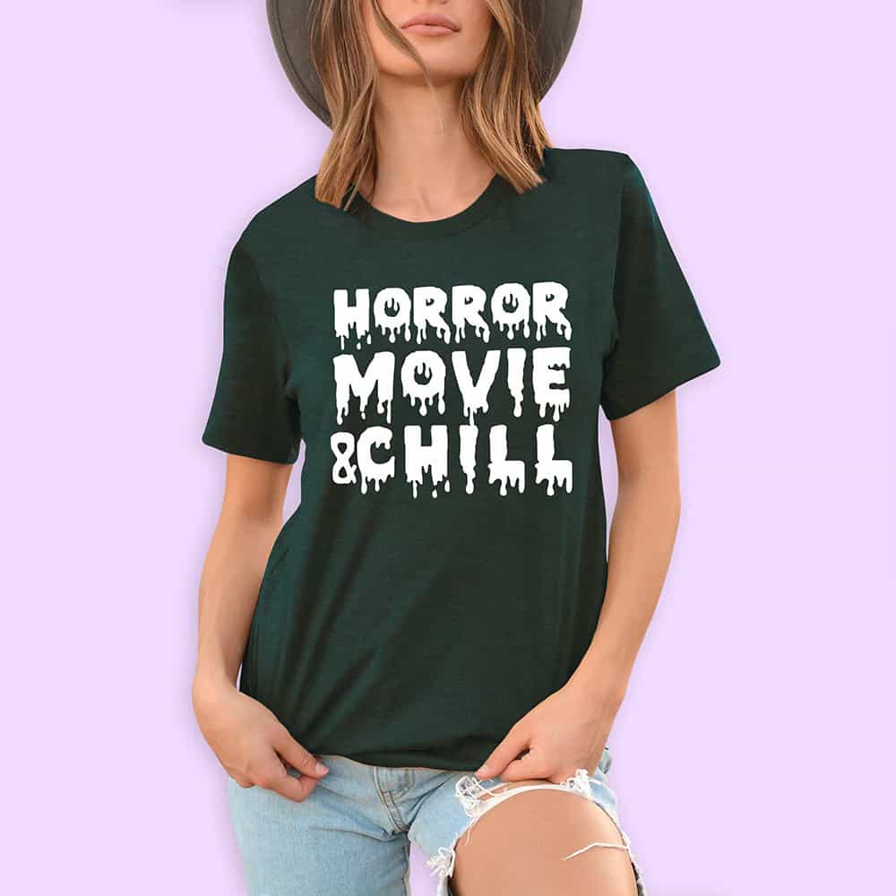 horror movie and chill 2 Horror Movie & Chill T-Shirt - Image 1