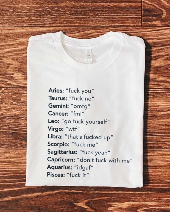 Rude Star Signs T-Shirt - Image 2