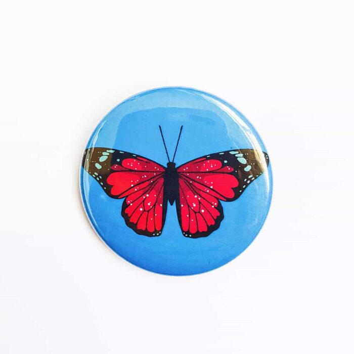 Red Butterfly Badge/Magnet - Image 2