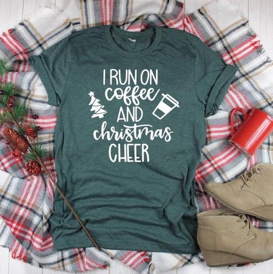 Coffee and Christmas Cheer T-Shirt Coffee and Christmas Cheer T-Shirt - Image 1
