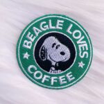 Snoopy Beagle Loves Coffee Patch