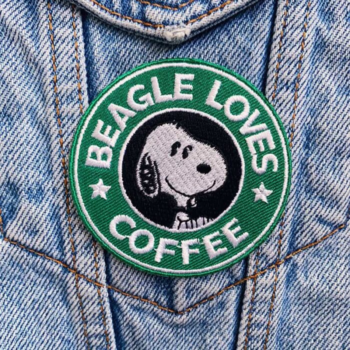 Snoopy Beagle Loves Coffee Patch - Image 2