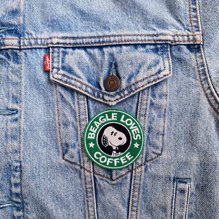 Snoopy Beagle Loves Coffee Patch - Image 3