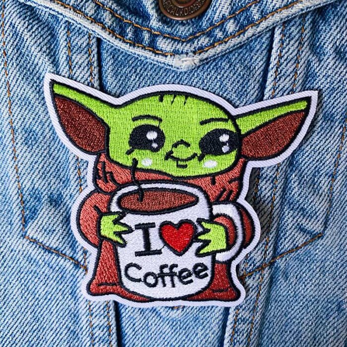 Yoda I Love Coffee Patch - Image 2