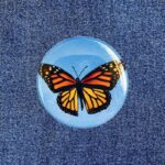 Orange Butterfly Badge/Magnet