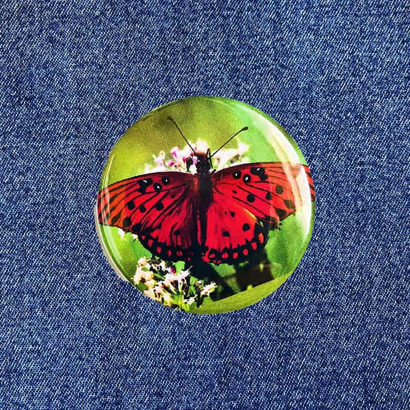 badge4 Red Butterfly Badge - Image 1