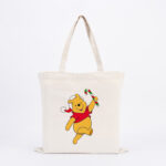 Jolly Pooh Bear Candy Cane Tote Bag