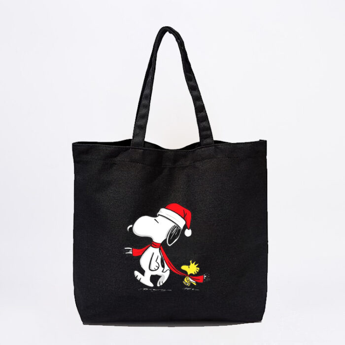 Snoopy & Woodstock Christmas Tote Bag - Image 2