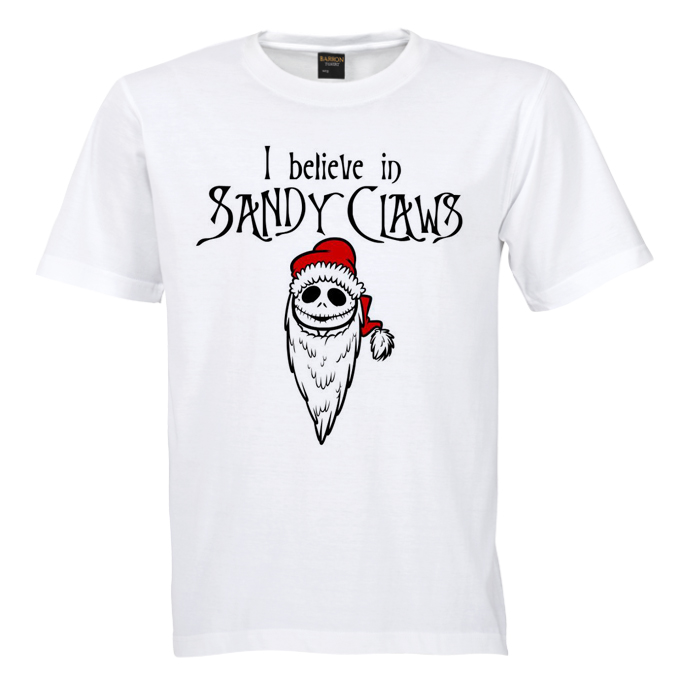 tee 2 I Believe in Sandy Claws T-Shirt - Image 1