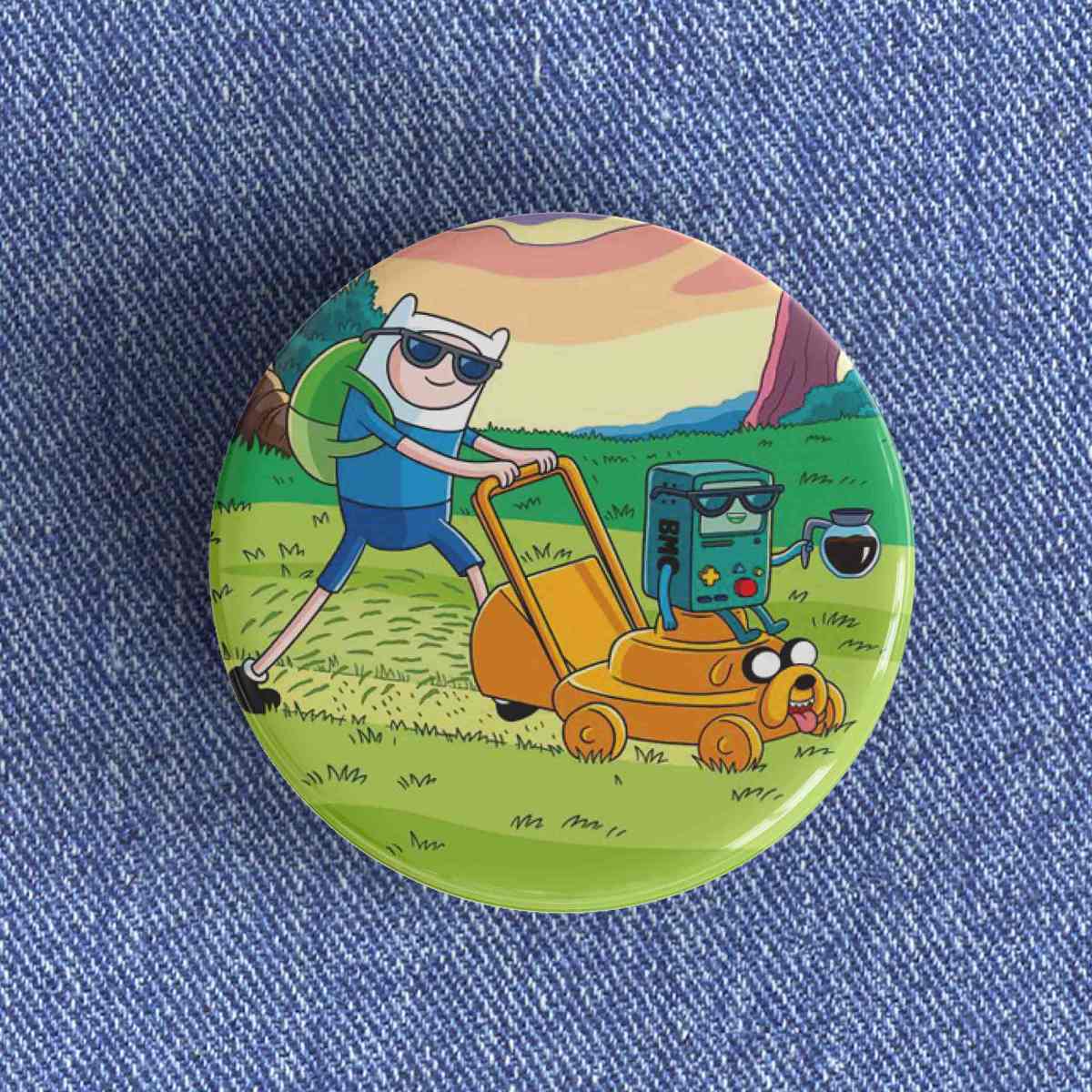 Cutting Grass Adventure Time Badge/Magnet Cutting Grass Adventure Time Badge/Magnet