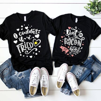 Bacon And Egg Matching Valentine's T-Shirts