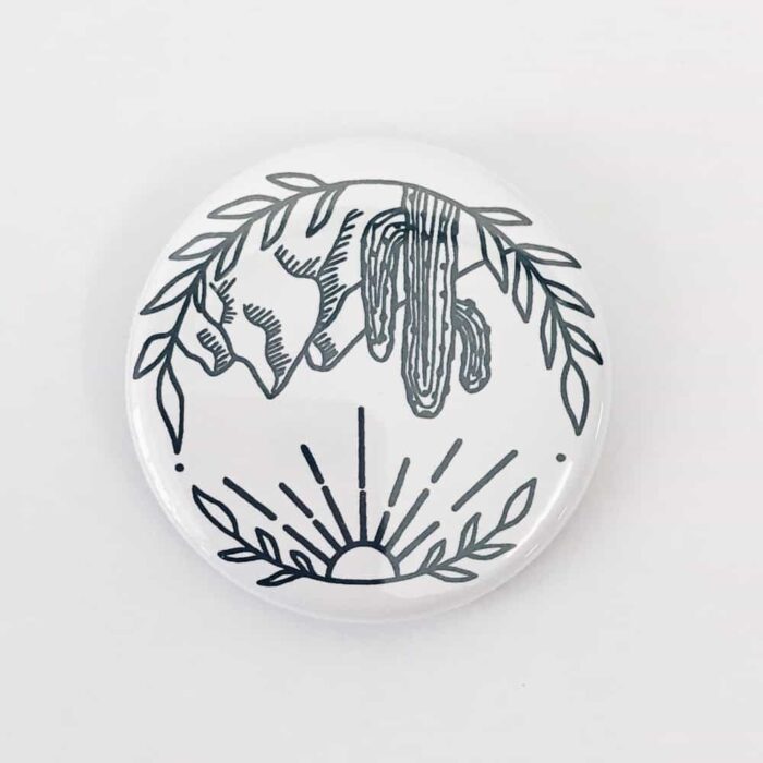 Cactus and Sun Badge/Magnet - Image 2