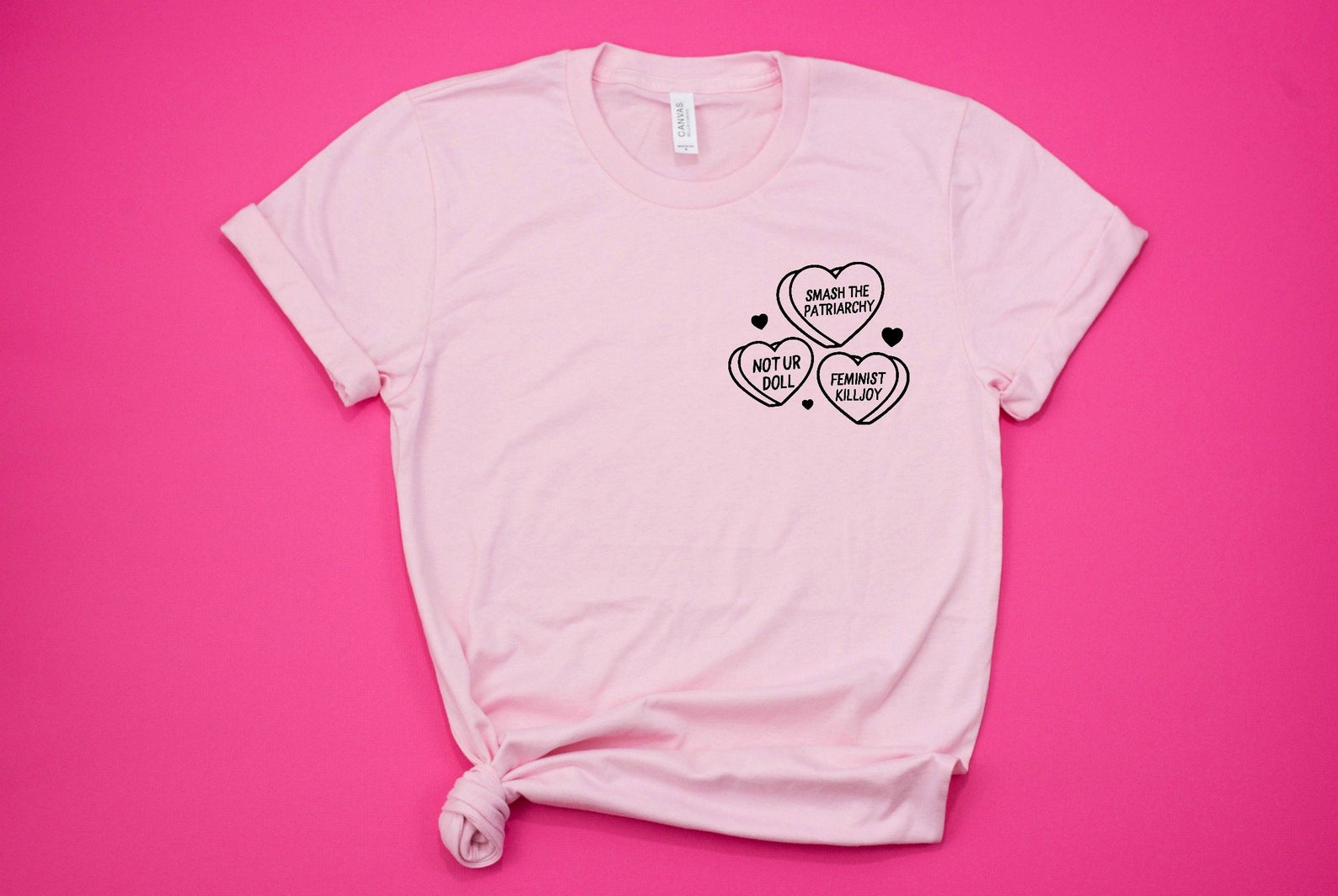 Feminist Hearts Pocket Print T-Shirt Feminist Hearts Pocket Print T-Shirt