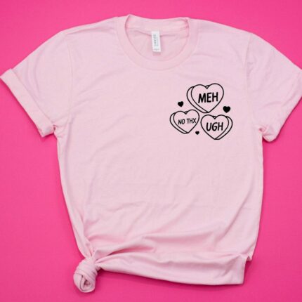 Meh Hearts Pocket Print T-Shirt