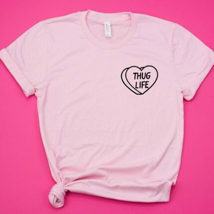 Thug Life Pocket Print T-Shirt