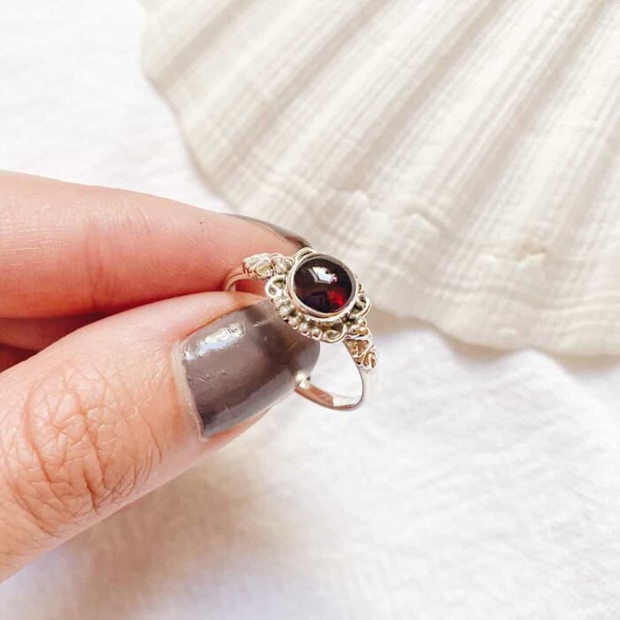 Sterling Silver Garnet Ring