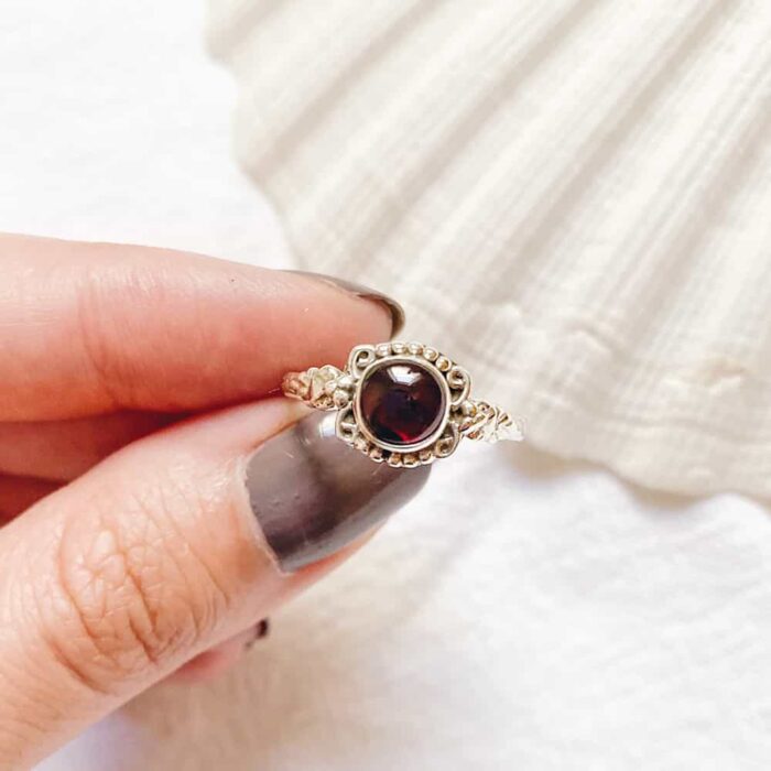 Sterling Silver Garnet Ring