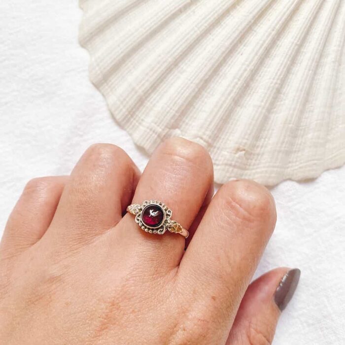 Sterling Silver Garnet Ring