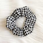 Bold Black Gingham Scrunchy