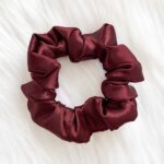 Dark Maroon Satin Scrunchy