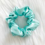 Light Teal Satin Scrunchy