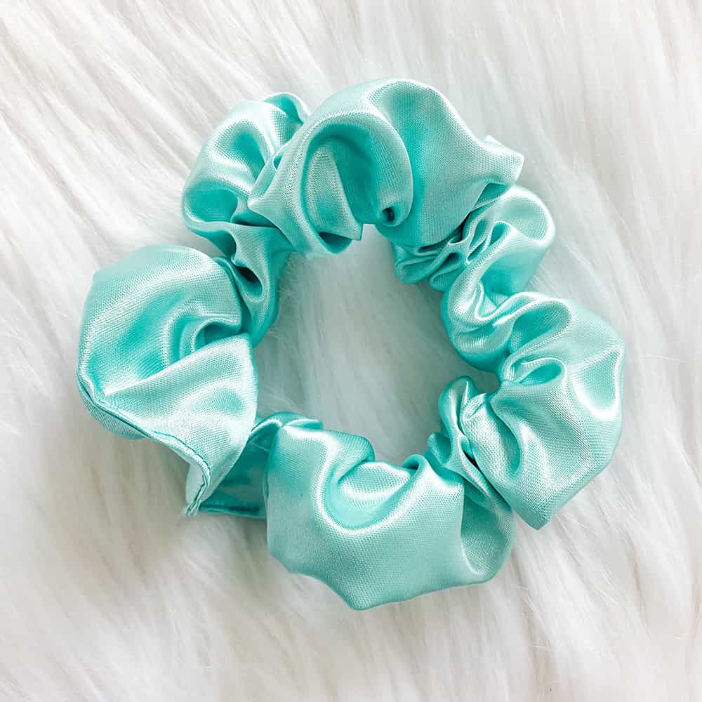 Light Teal Satin Scrunchy Light Teal Satin Scrunchy
