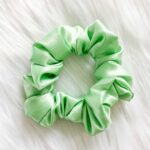 Lime Green Satin Scrunchy