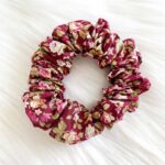Maroon Floral Scrunchy