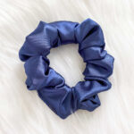 Midnight Blue Satin Scrunchy