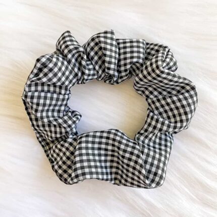 Black Gingham Scrunchy