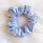 Baby Blue Striped Scrunchy