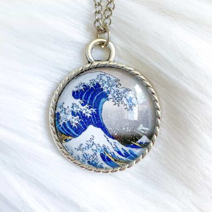 The Great Wave of Kanagawa Glass Necklace